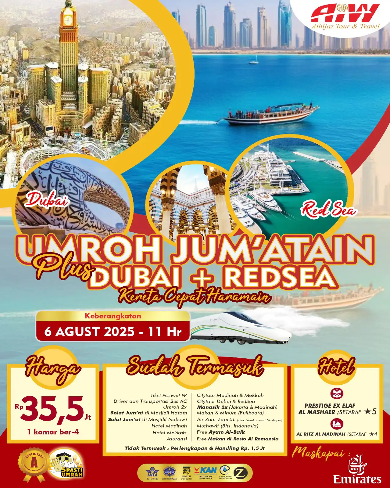 JUM'ATAIN PLUS DUBAI+REDSEA 11HR (KERETA CEPAT)