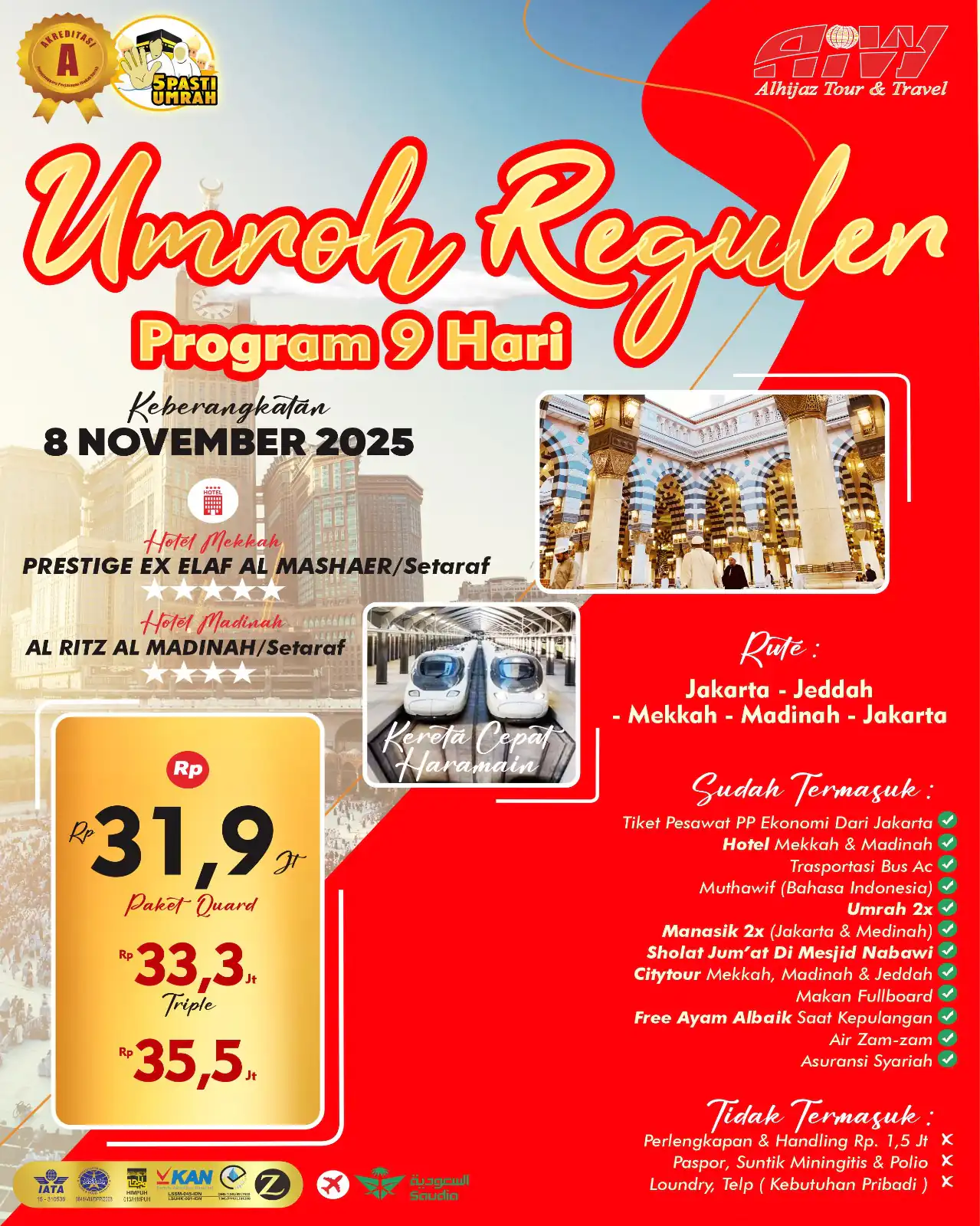 REGULER 9HR (KERETA CEPAT)