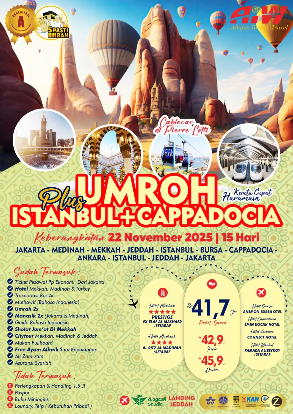 PLUS ISTANBUL+CAPPADOCIA 15HR (KERETA CEPAT)