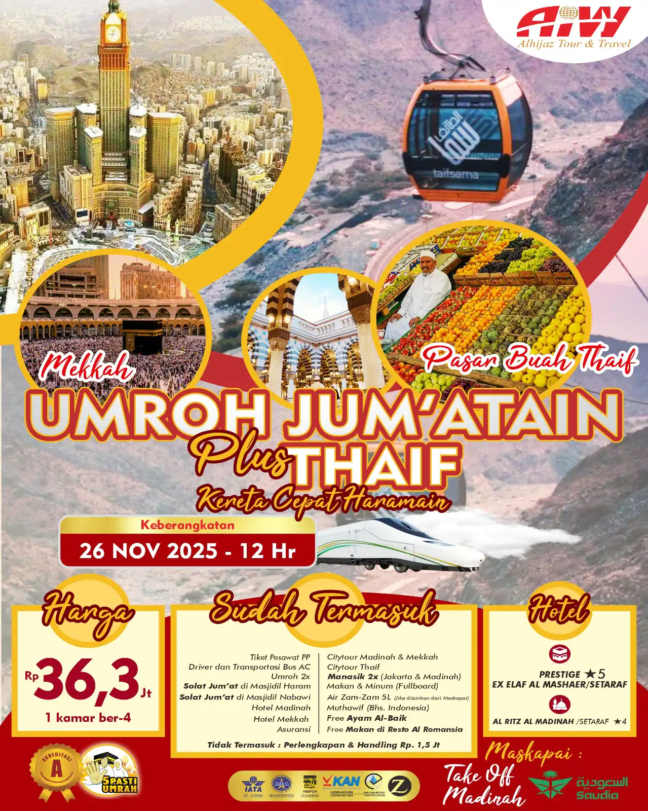JUM'ATAIN PLUS TAIF 12HR ( KERETA CEPAT)