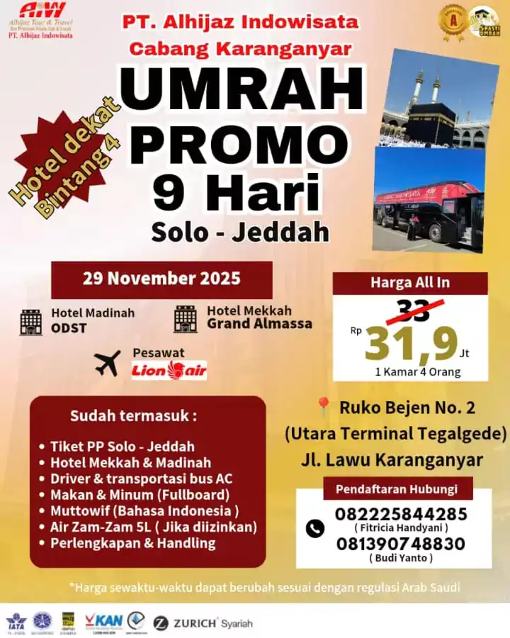 PROMO UMRAH 9HR START SOLO