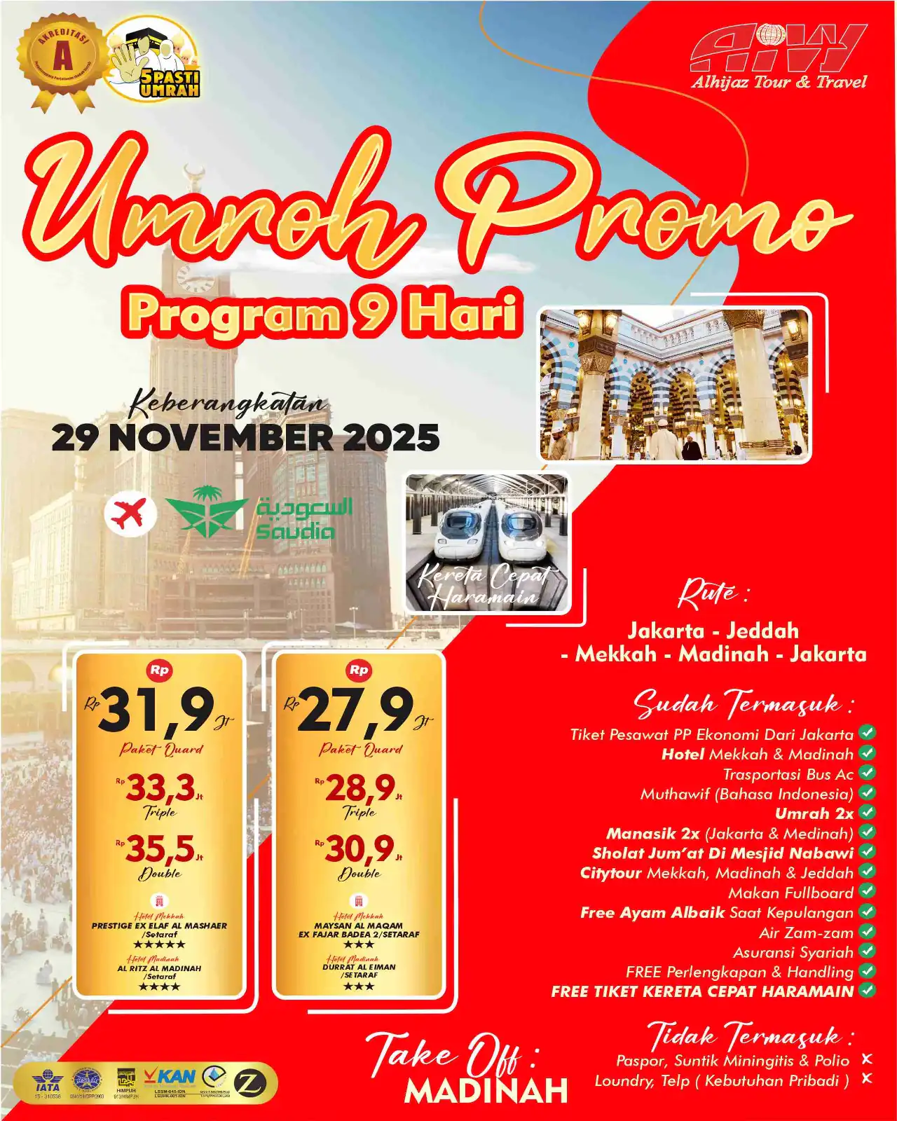 PROMO UMRAH 9HR ( KERETA CEPAT)