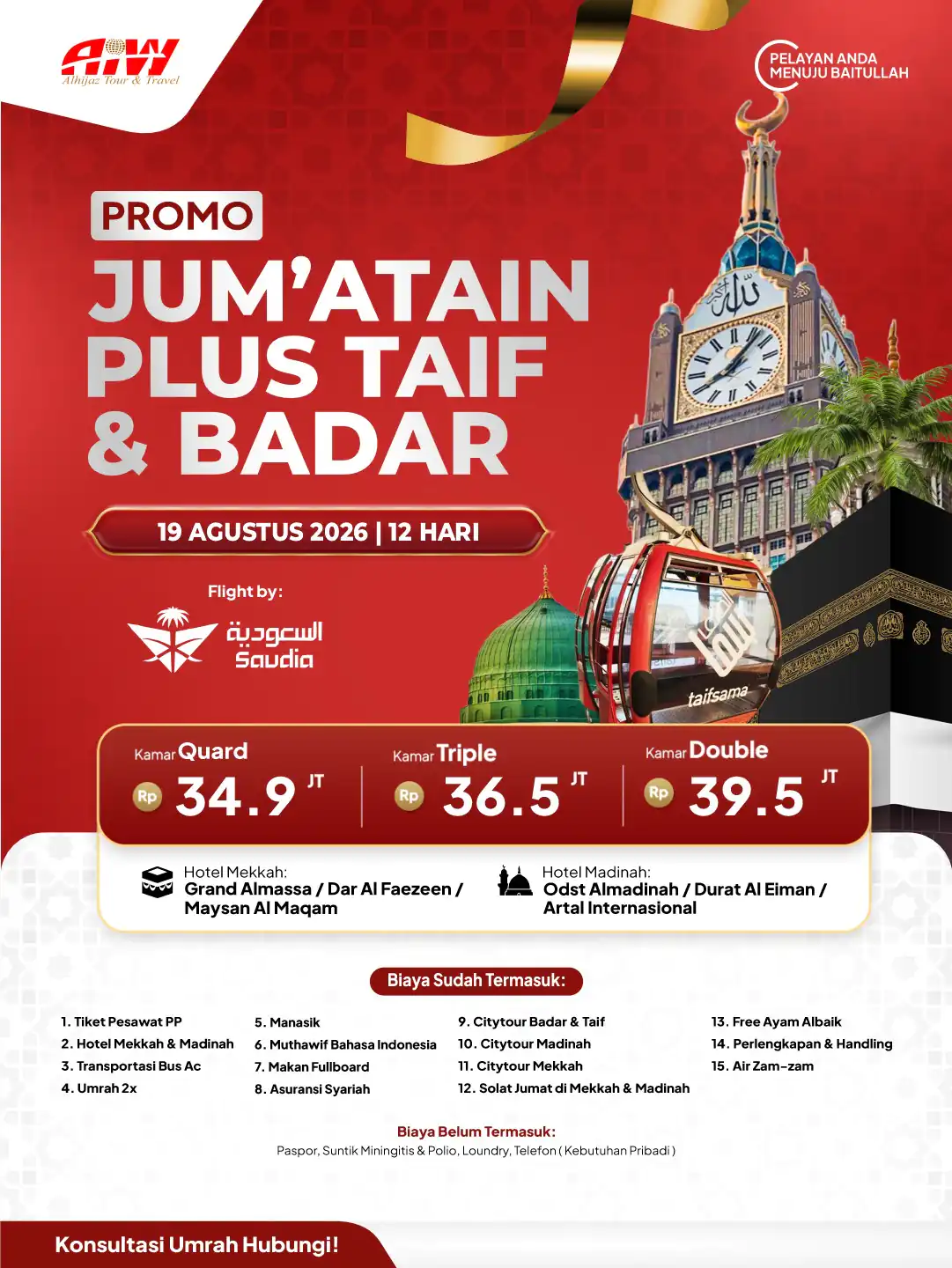 PROMO JUM'ATAIN PLUS TAIF +BADAR 12HR 